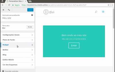 Como alterar o rodapé do site