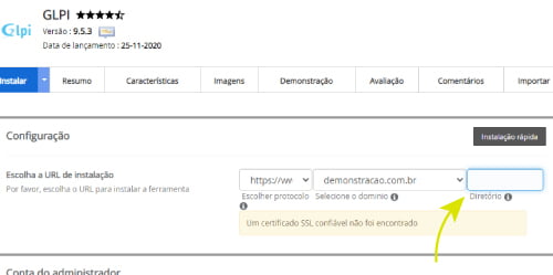 Selecione o diretório em que você quer instalar o programa, ou aceite o diretório padrão