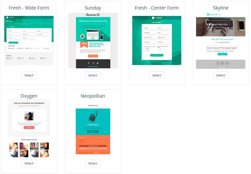 Opções de do Mautic para criar sua landing page Opções de do Mautic para criar sua landing page