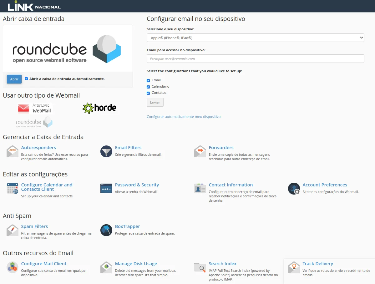 Recursos do Webmail Recursos do Webmail
