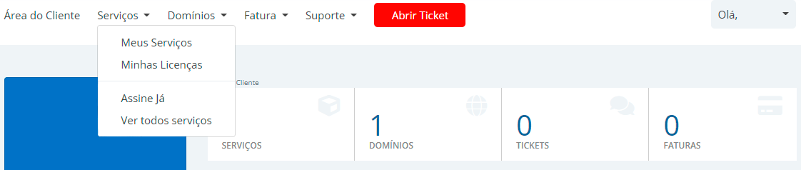 Como acessar o cPanel pela área do cliente Como acessar o cPanel pela área do cliente