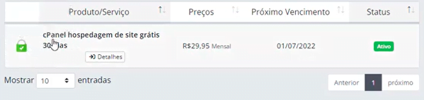 Como acessar o cPanel pela área do cliente Como acessar o cPanel pela área do cliente