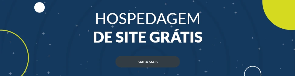 Banner referente à hospedagem de site grátis
