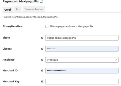 Plugin Rede e MaxiPago PRO PIX Configuração
