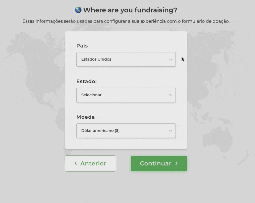Selecionando Páis, Estado e Moeda GiveWP Selecionando Páis, Estado e Moeda GiveWP