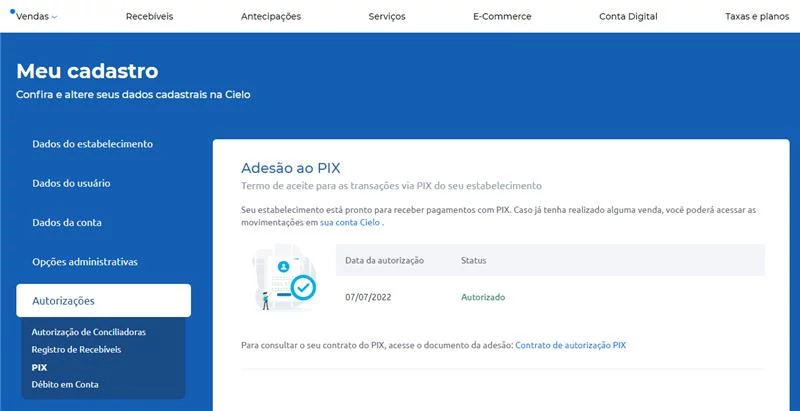 Autorizações CIELO PIX