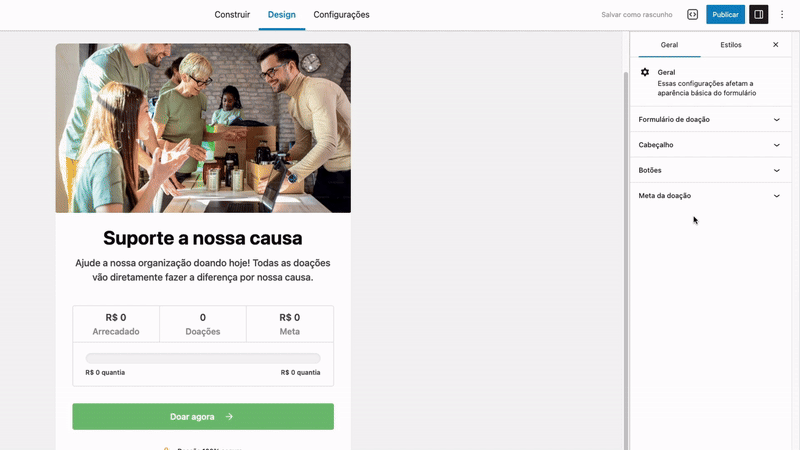 Configurando data de início e fim da meta de doação GiveWP Configurando data de início e fim da meta de doação GiveWP