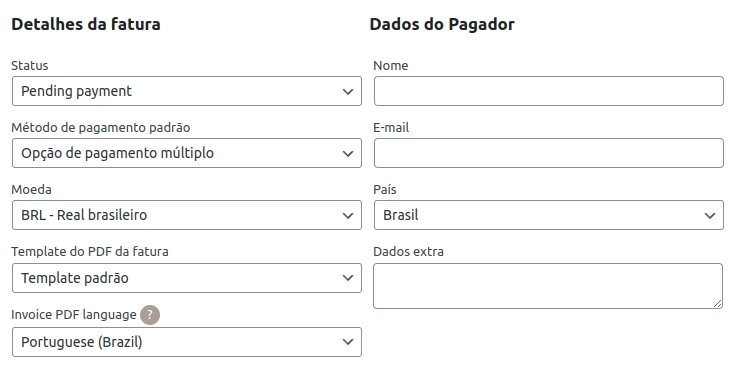 Criando nova fatura no Plugin Emissão Faturas Cobranças automáticas para WordPress Criando nova fatura no Plugin Emissão Faturas Cobranças automáticas para WordPress