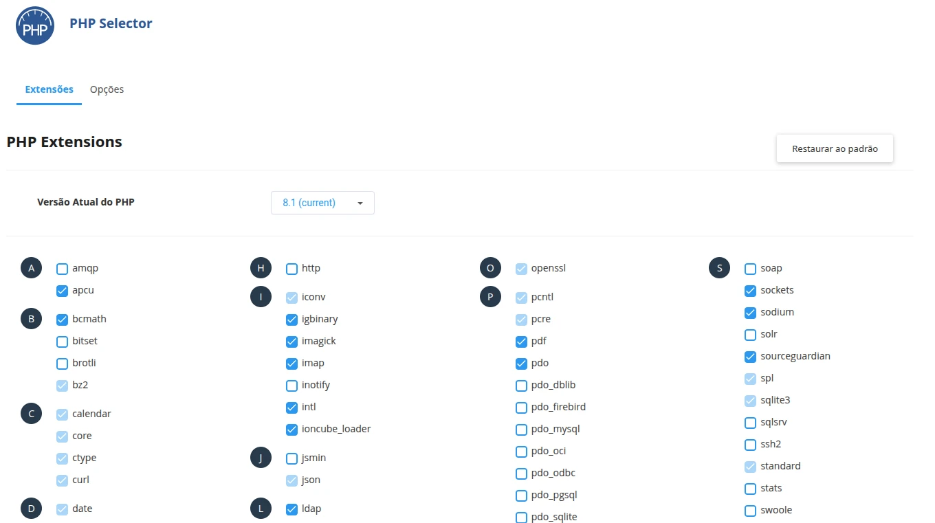 cPanel PHP Seletor cPanel PHP Seletor