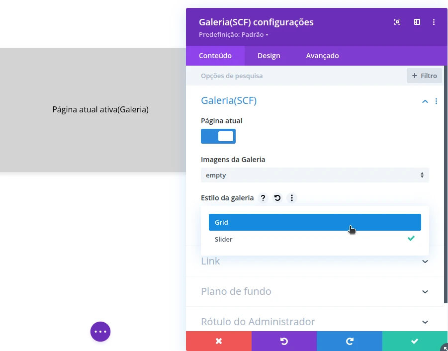 Plugin Extensão para ACF e SCF Modulo DIVI Galeria Configurações Plugin Extensão para ACF e SCF Modulo DIVI Galeria Configurações