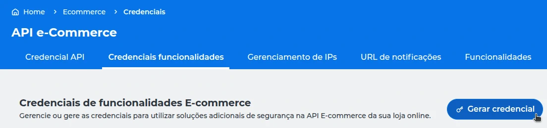 Cielo API E-commerce Gerar Credencial API