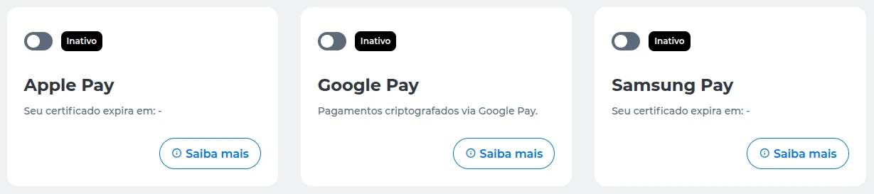 Cielo API E-commerce Funcionalidades Carteiras Google Pay, Apple Pay e Samsung Pay