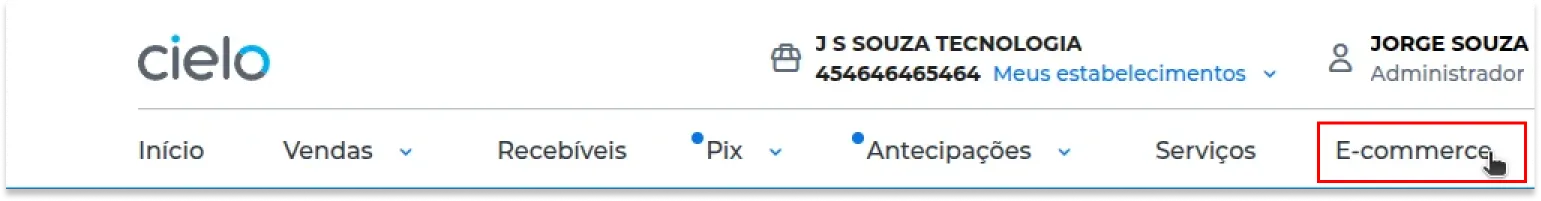 Cielo ecommerce credencial